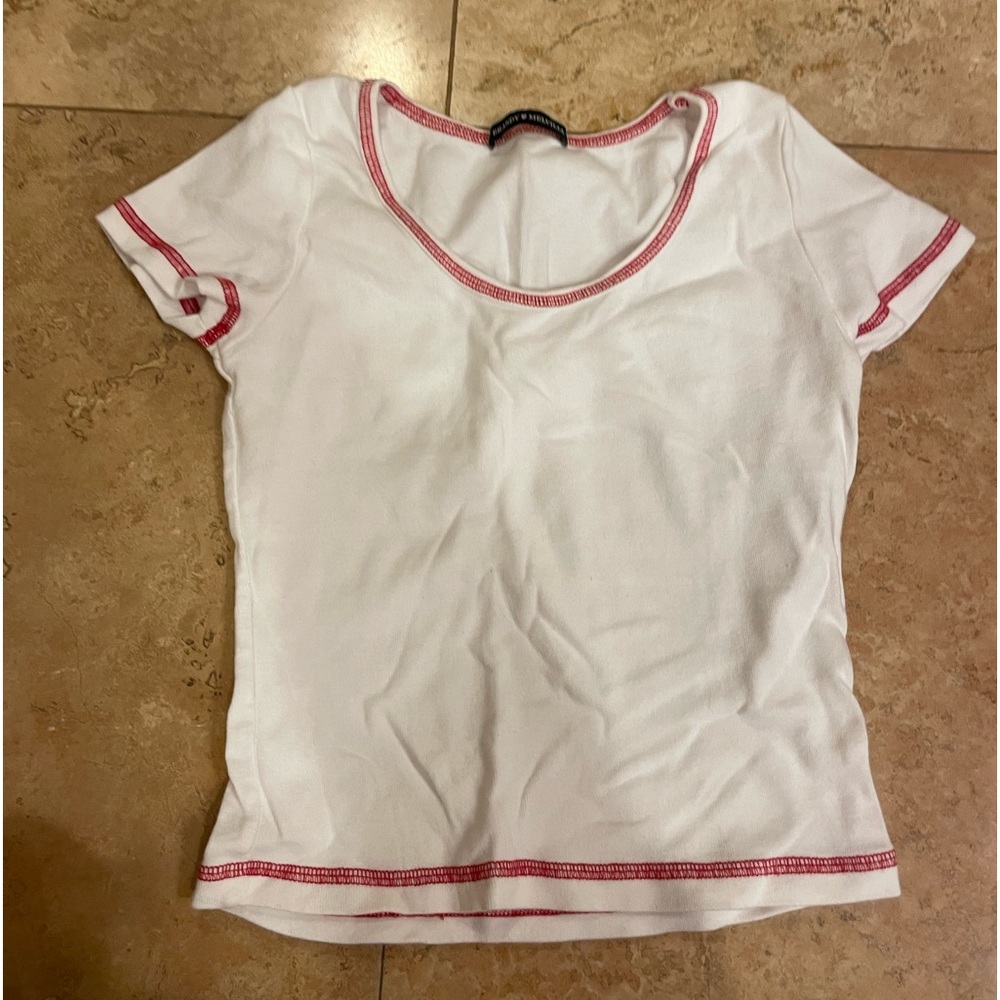 Brandy Melville One Size. White with red stitching